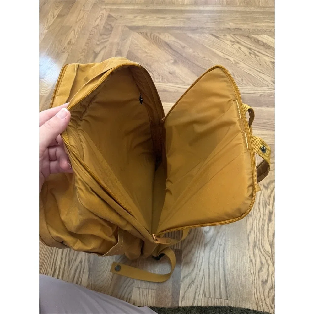 Yellow Fjällräven Kånken Backpack Yellow Brown Handles Utility